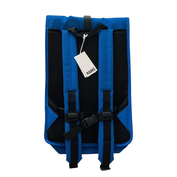 NWT! Rains Rolltop Rucksack W3 in Blue Waves - Unisex - Picture 4 of 8